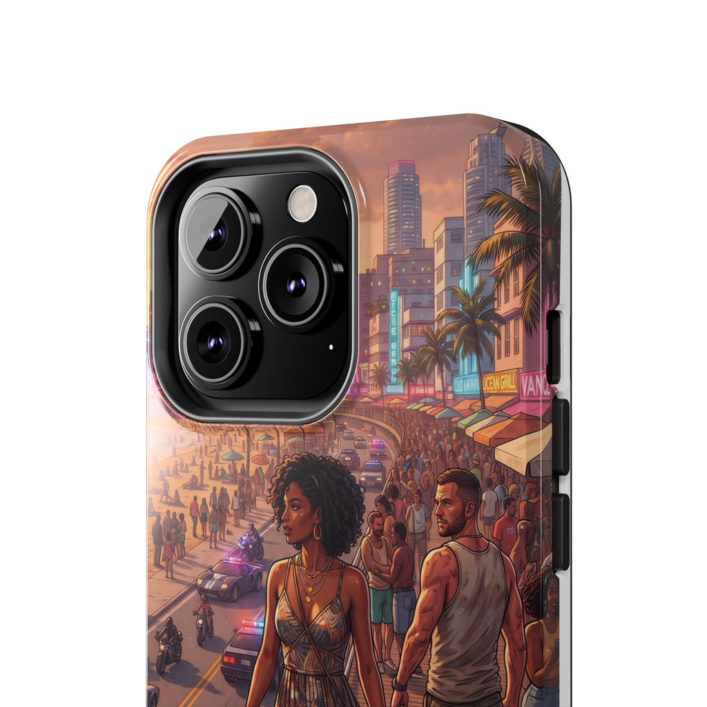 Phone Case SUN — Retro Sunset Miami Vibes with Palm Trees & Classic Car