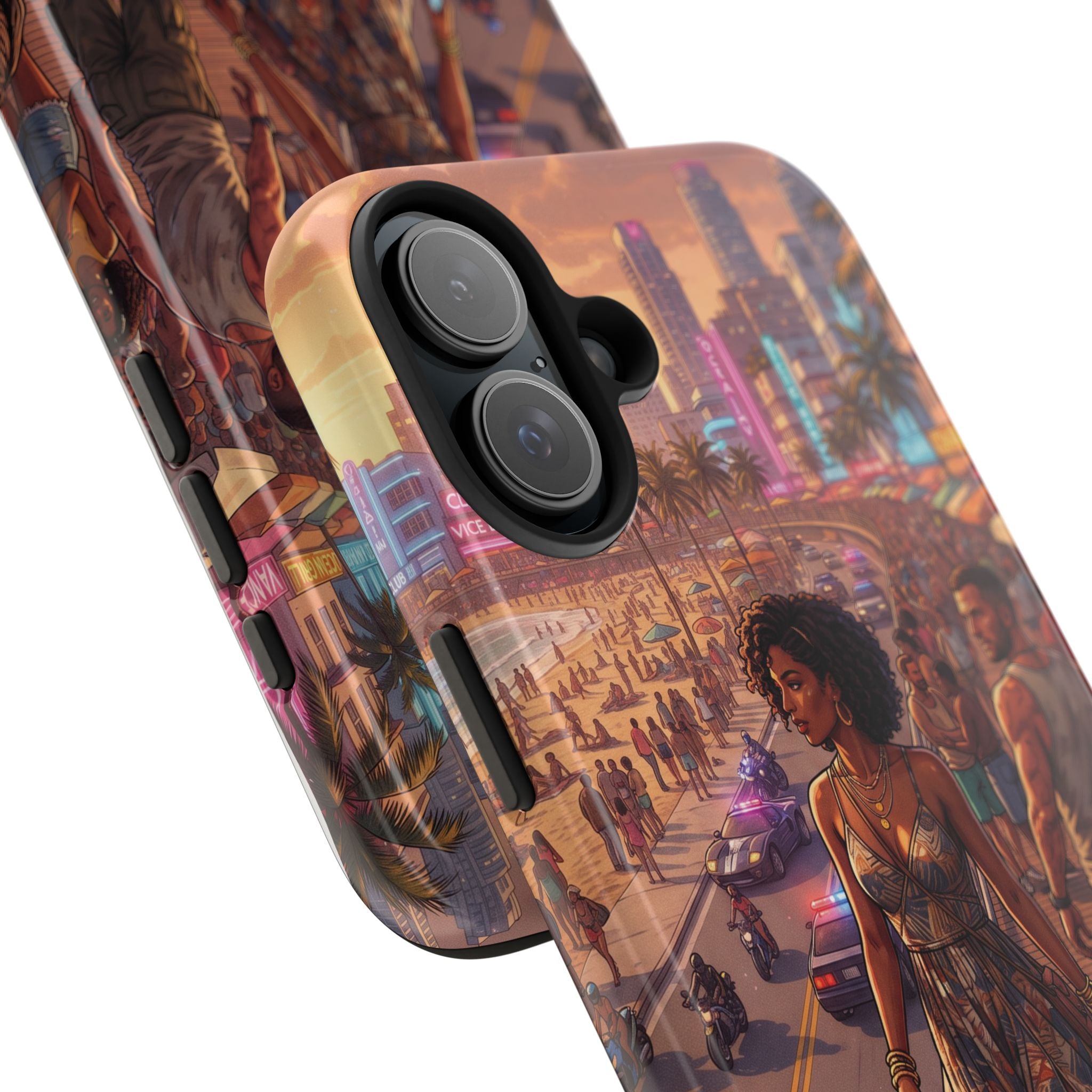 Phone Case SUN — Retro Sunset Miami Vibes with Palm Trees & Classic Car
