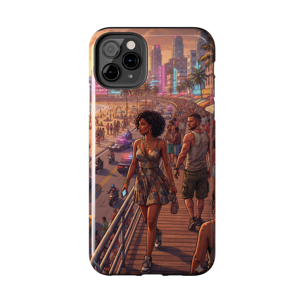 Phone Case SUN — Retro Sunset Miami Vibes with Palm Trees & Classic Car