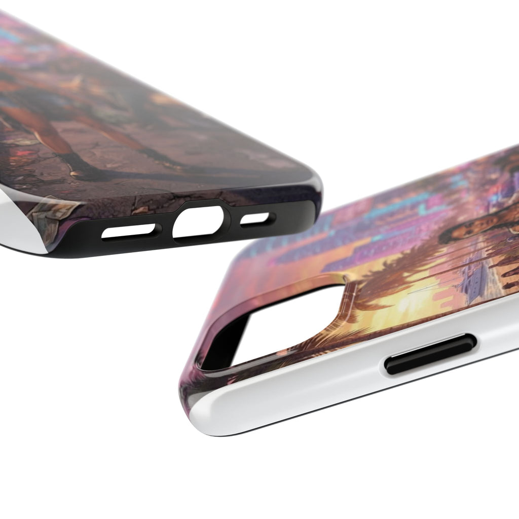Tough Phone Case — Retro Sunset Miami Vibes with Palm Trees & Classic Car