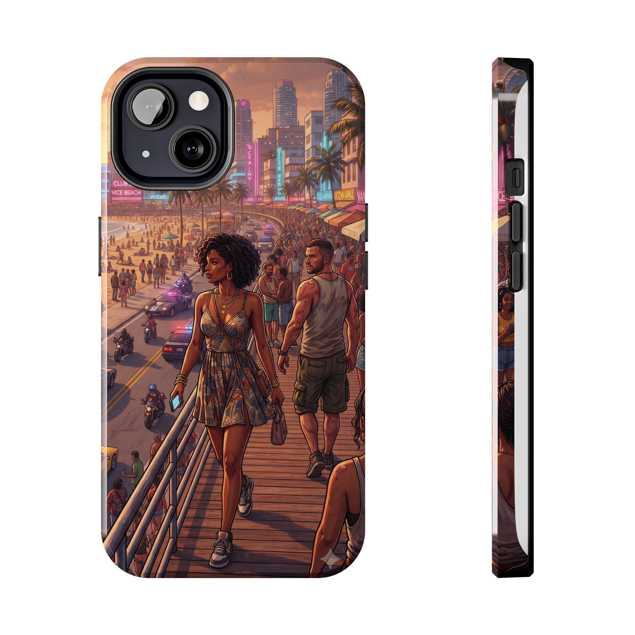 Phone Case SUN — Retro Sunset Miami Vibes with Palm Trees & Classic Car