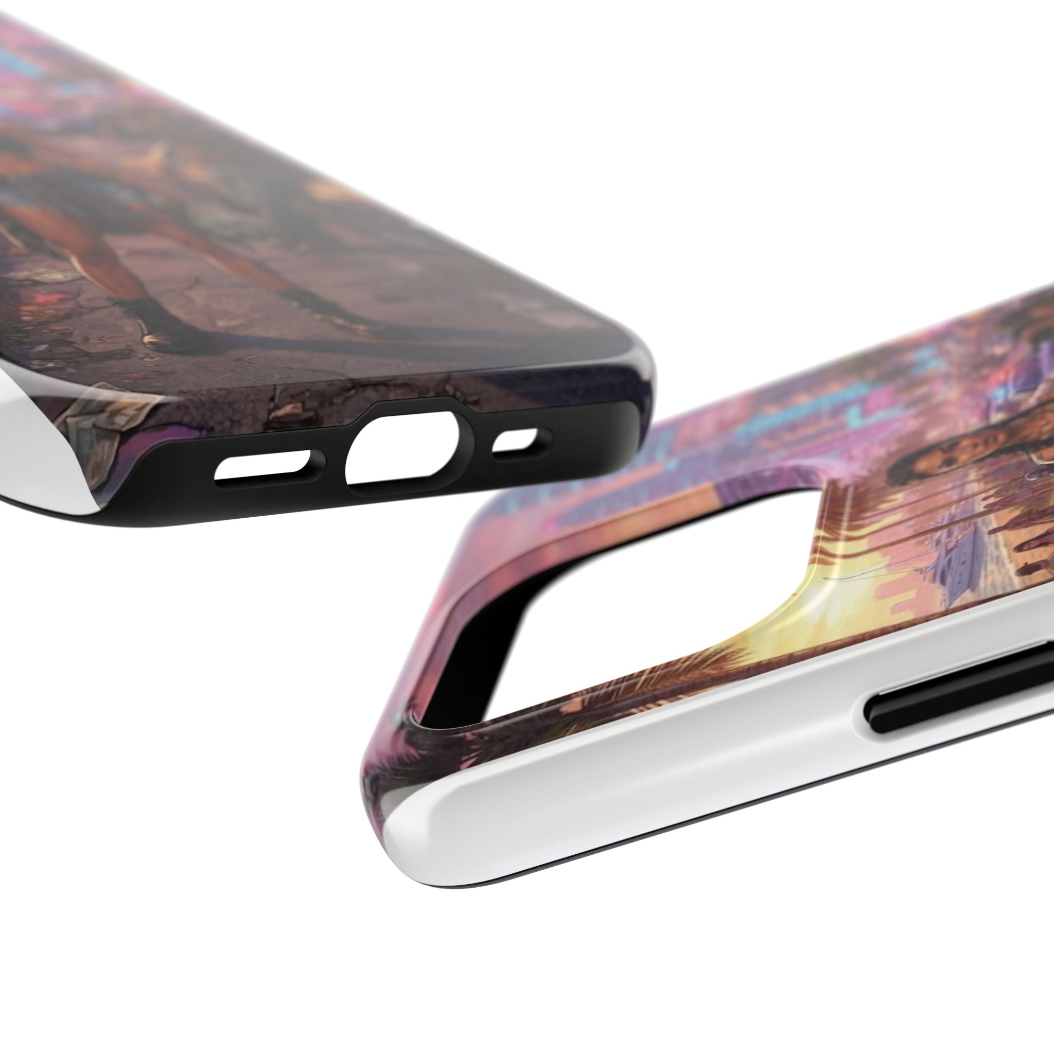 Tough Phone Case — Retro Sunset Miami Vibes with Palm Trees & Classic Car