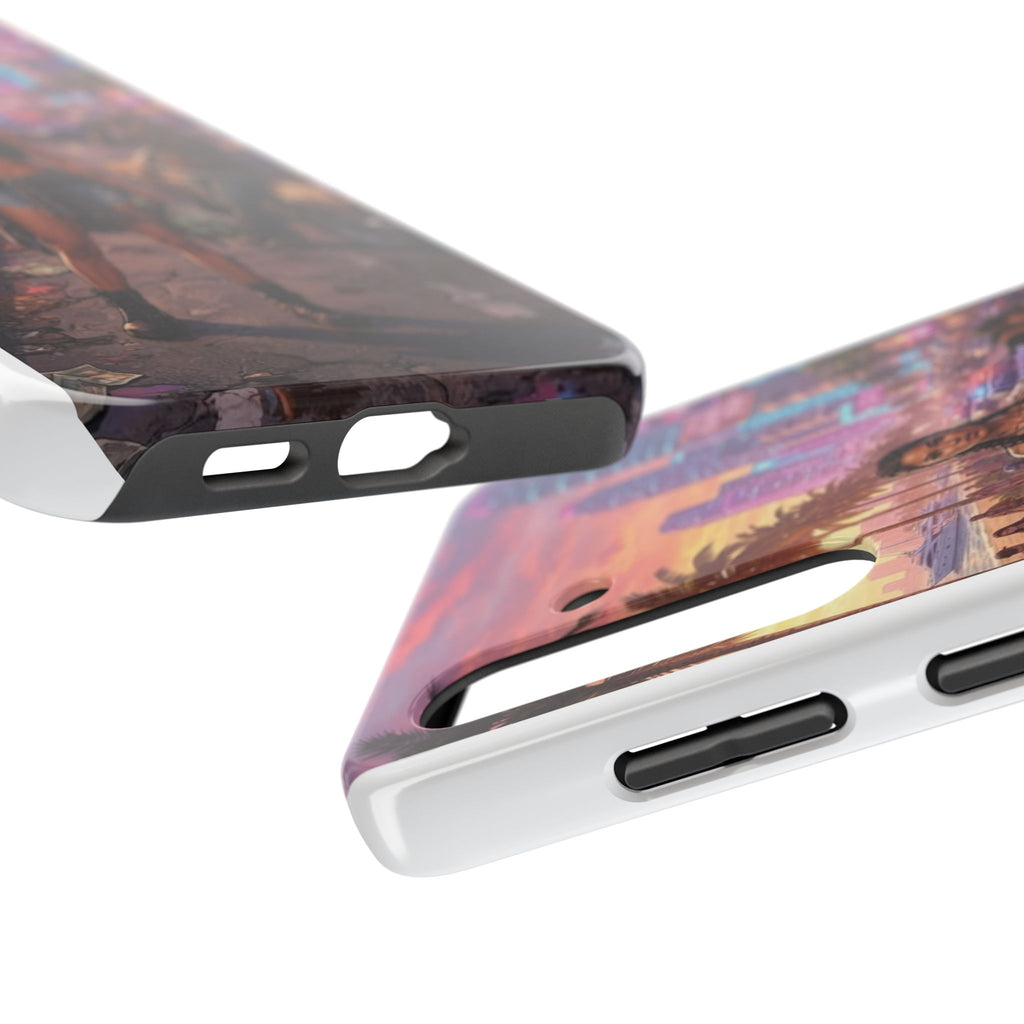 Tough Phone Case — Retro Sunset Miami Vibes with Palm Trees & Classic Car