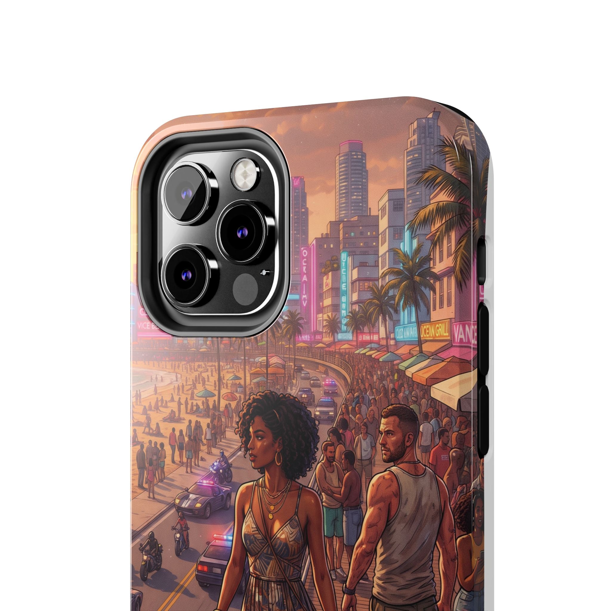 Phone Case SUN — Retro Sunset Miami Vibes with Palm Trees & Classic Car