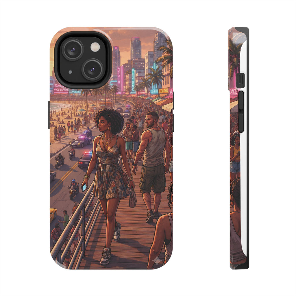 Phone Case SUN — Retro Sunset Miami Vibes with Palm Trees & Classic Car