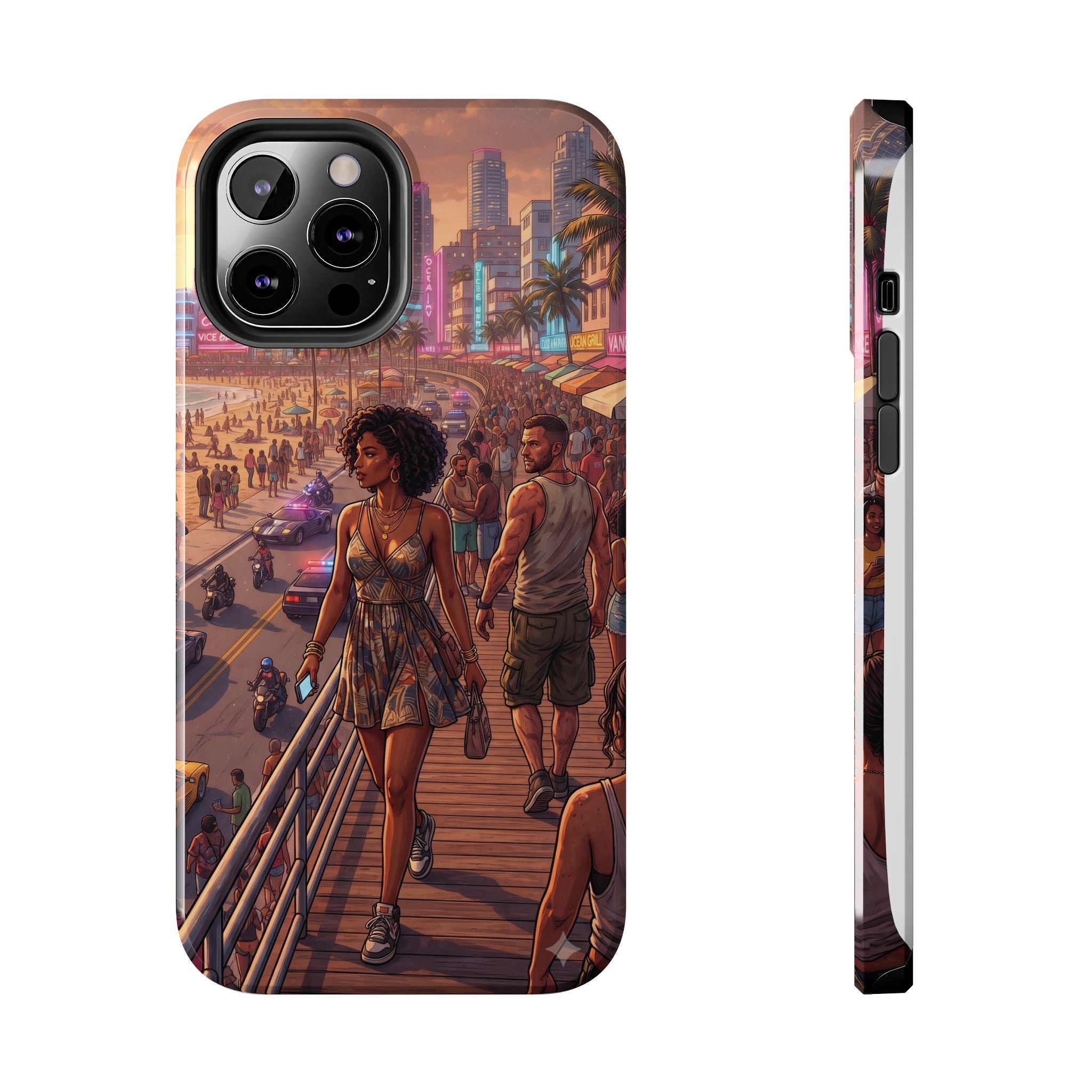 Phone Case SUN — Retro Sunset Miami Vibes with Palm Trees & Classic Car