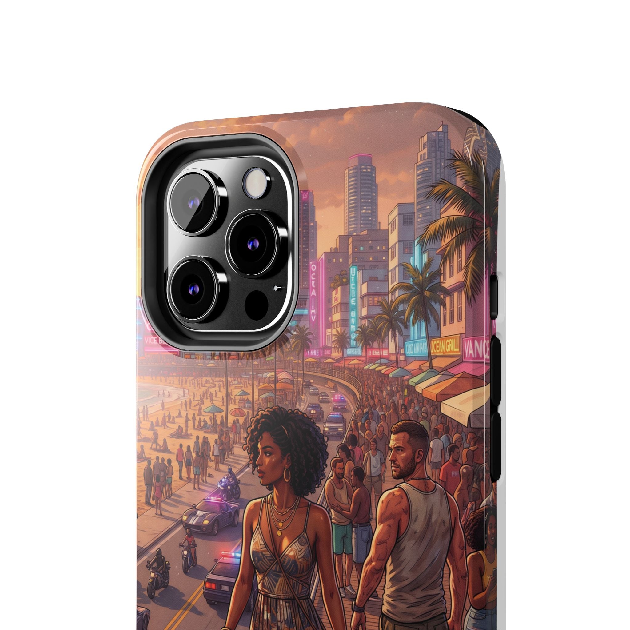 Phone Case SUN — Retro Sunset Miami Vibes with Palm Trees & Classic Car