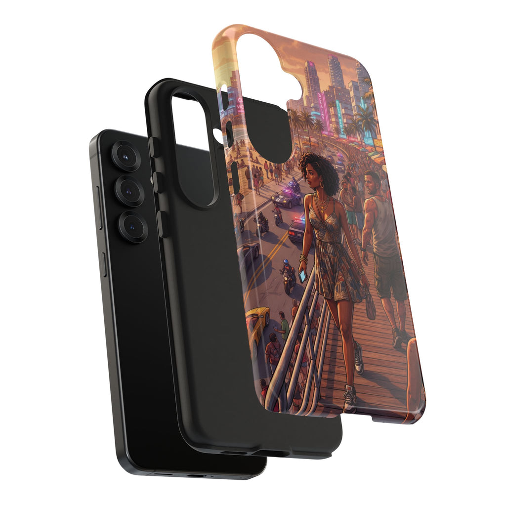Phone Case SUN — Retro Sunset Miami Vibes with Palm Trees & Classic Car