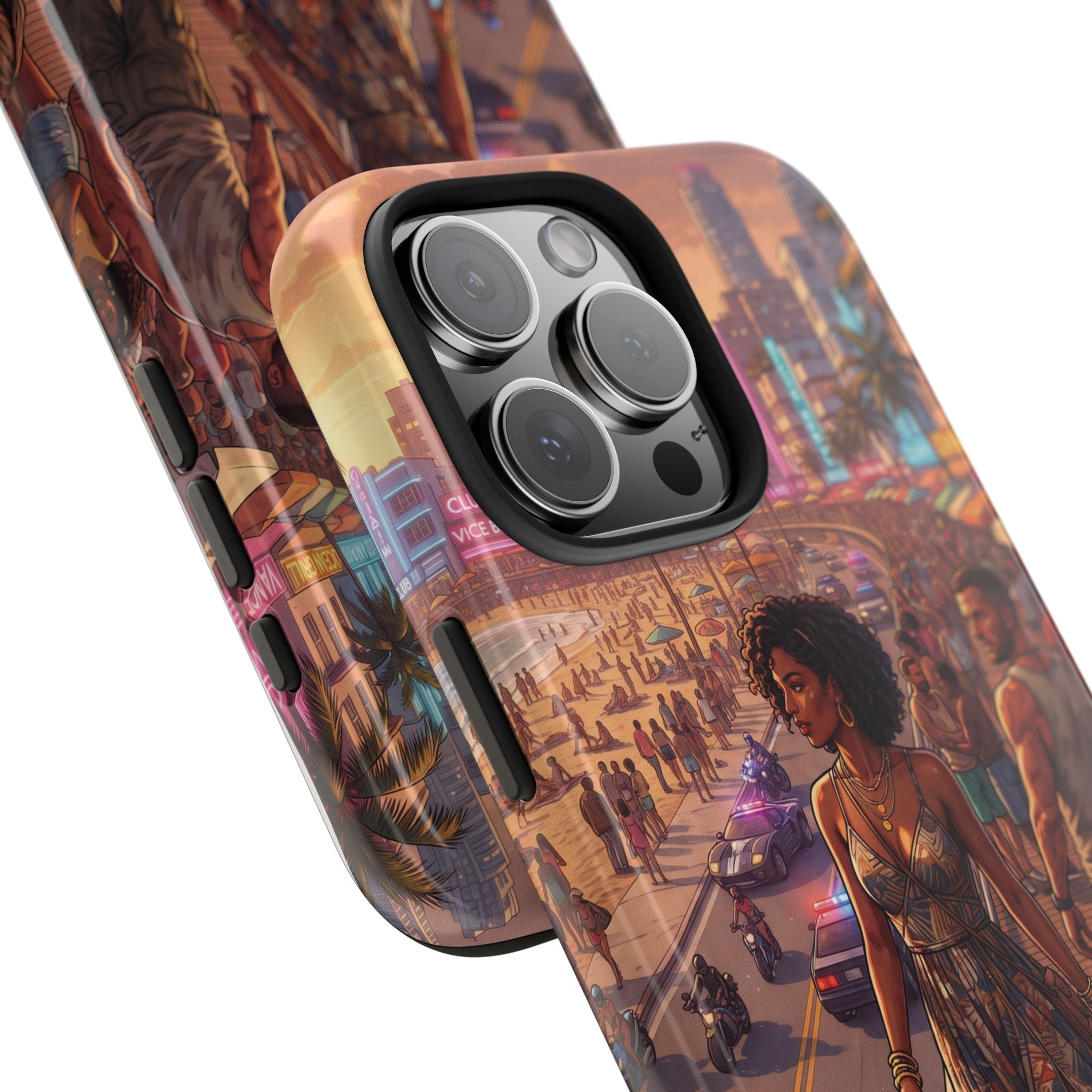 Phone Case SUN — Retro Sunset Miami Vibes with Palm Trees & Classic Car