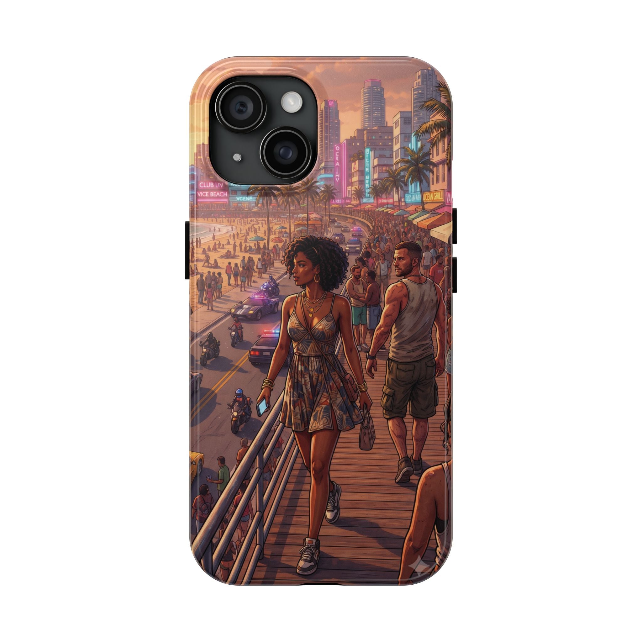 Phone Case SUN — Retro Sunset Miami Vibes with Palm Trees & Classic Car
