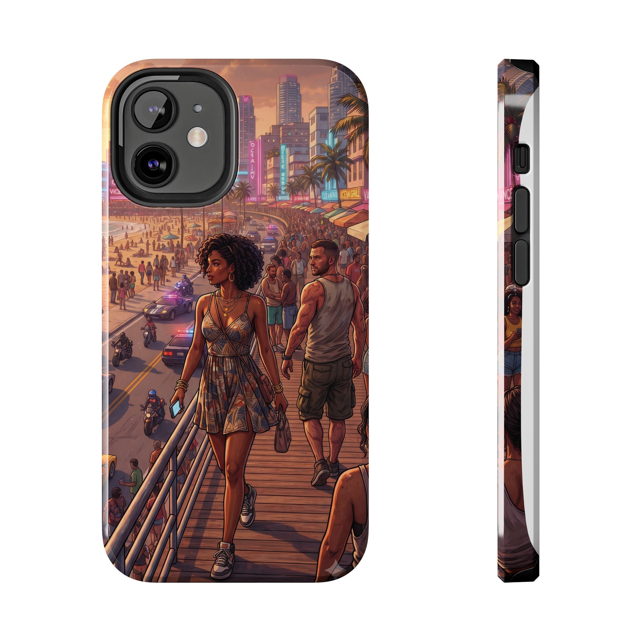 Phone Case SUN — Retro Sunset Miami Vibes with Palm Trees & Classic Car