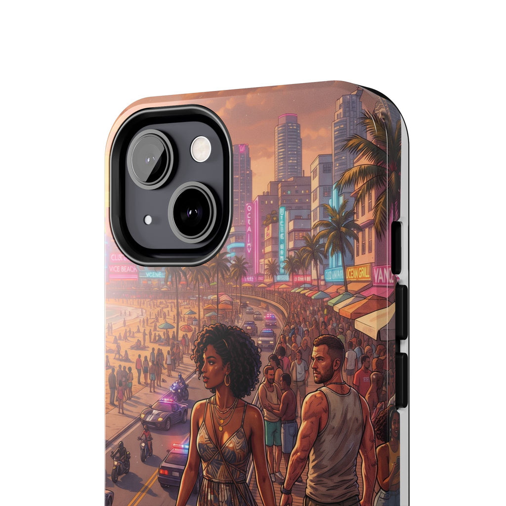 Phone Case SUN — Retro Sunset Miami Vibes with Palm Trees & Classic Car