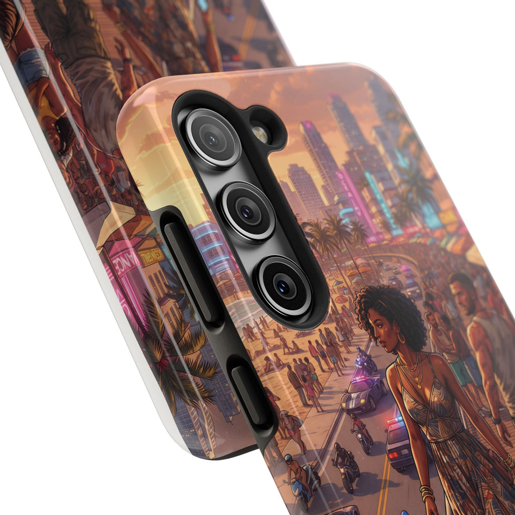 Phone Case SUN — Retro Sunset Miami Vibes with Palm Trees & Classic Car