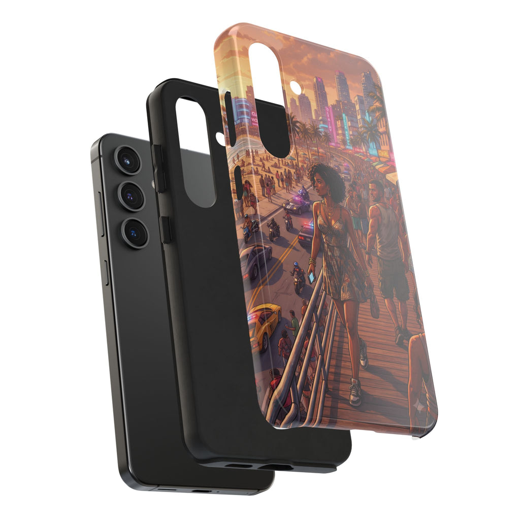 Phone Case SUN — Retro Sunset Miami Vibes with Palm Trees & Classic Car