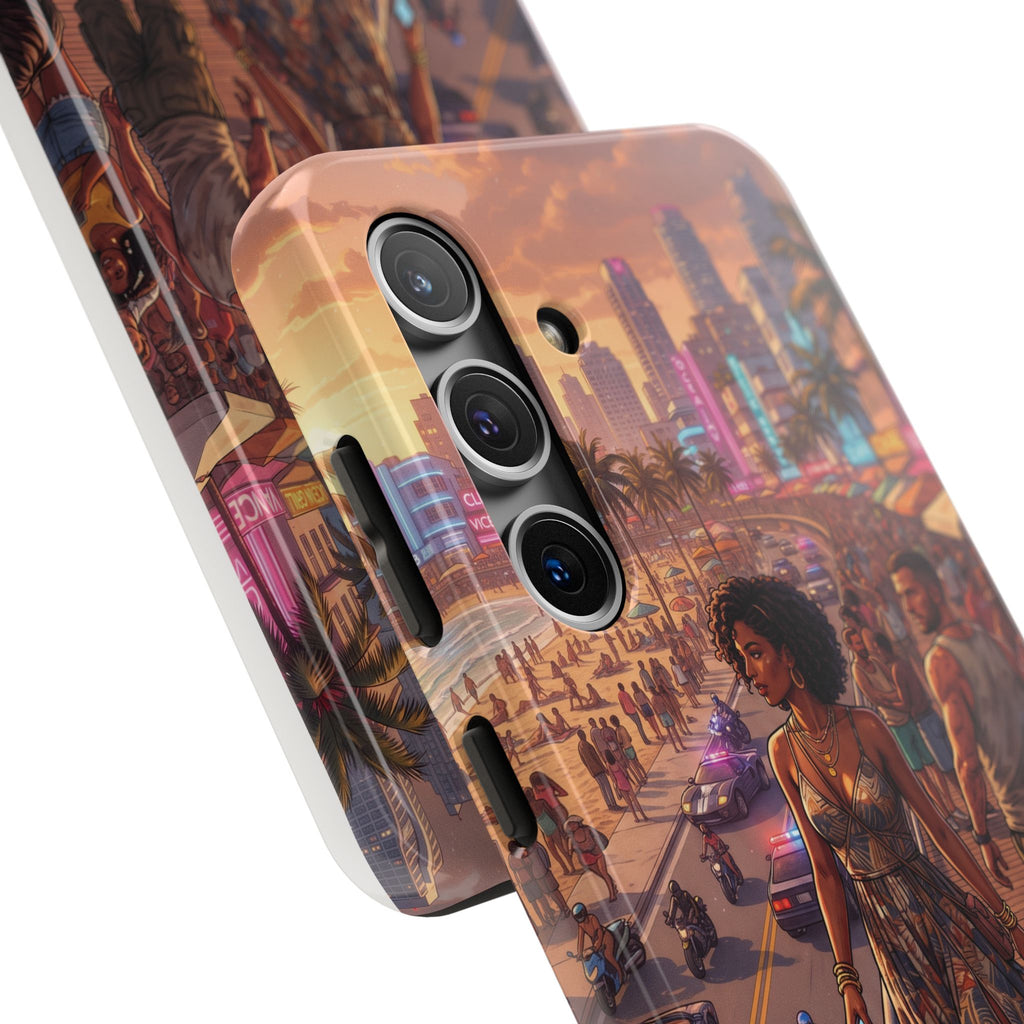 Phone Case SUN — Retro Sunset Miami Vibes with Palm Trees & Classic Car