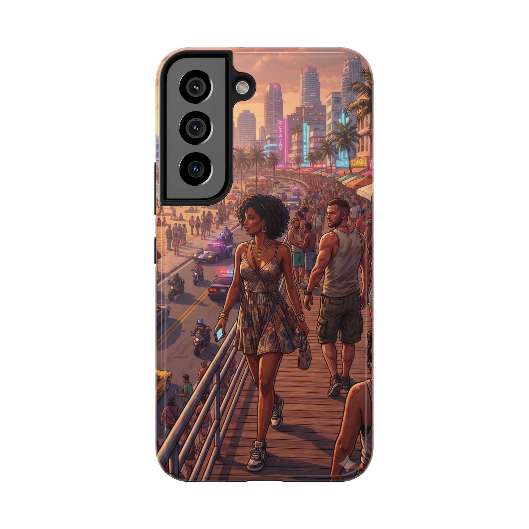 Phone Case SUN — Retro Sunset Miami Vibes with Palm Trees & Classic Car