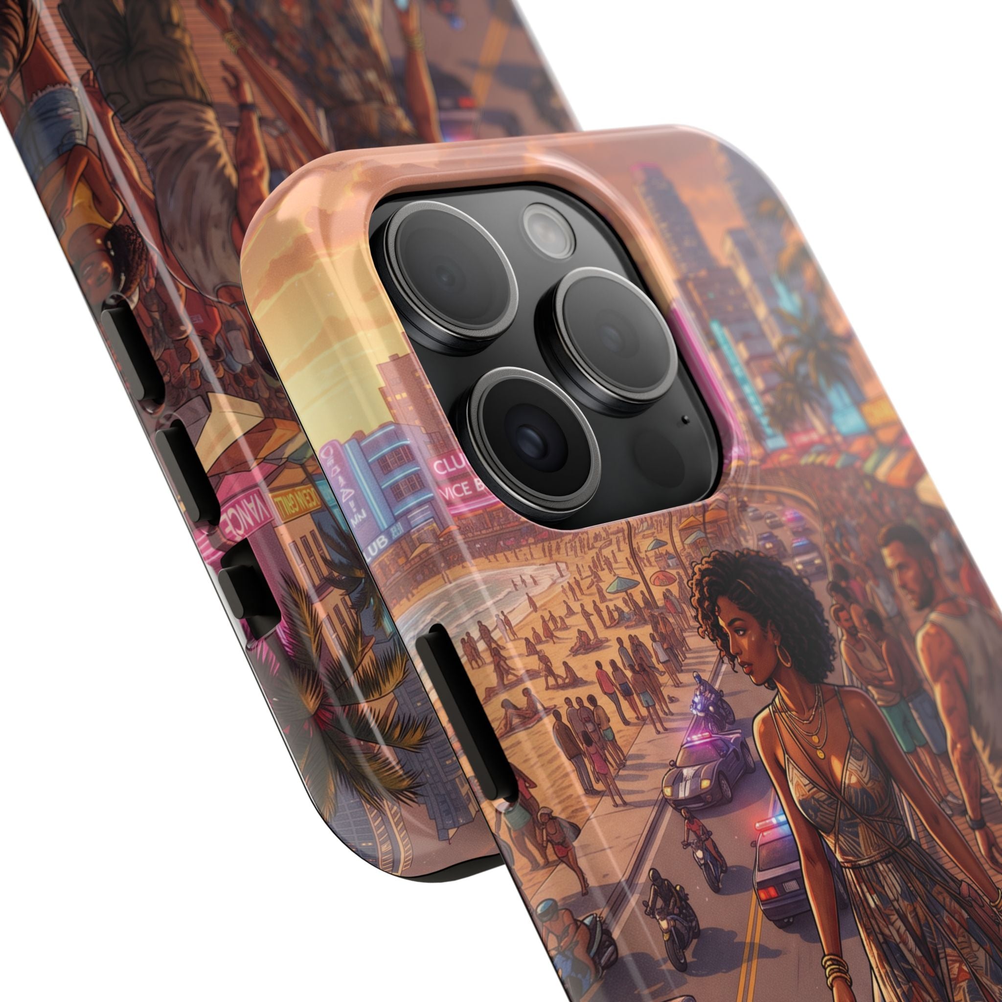Phone Case SUN — Retro Sunset Miami Vibes with Palm Trees & Classic Car