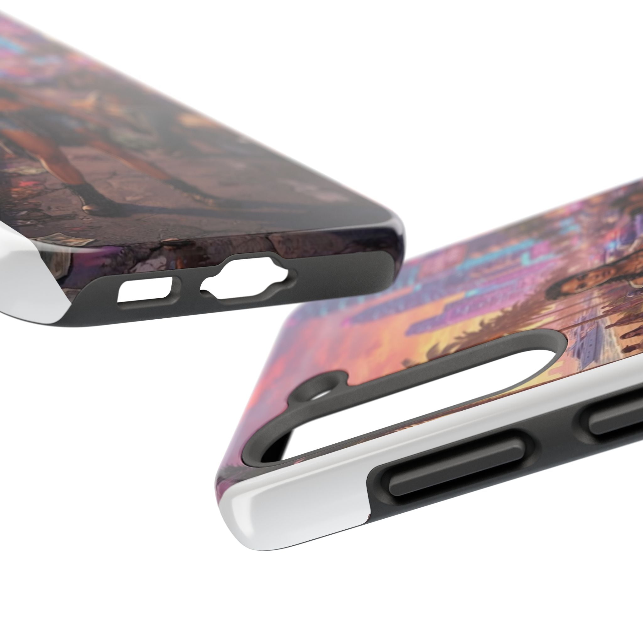 Tough Phone Case — Retro Sunset Miami Vibes with Palm Trees & Classic Car
