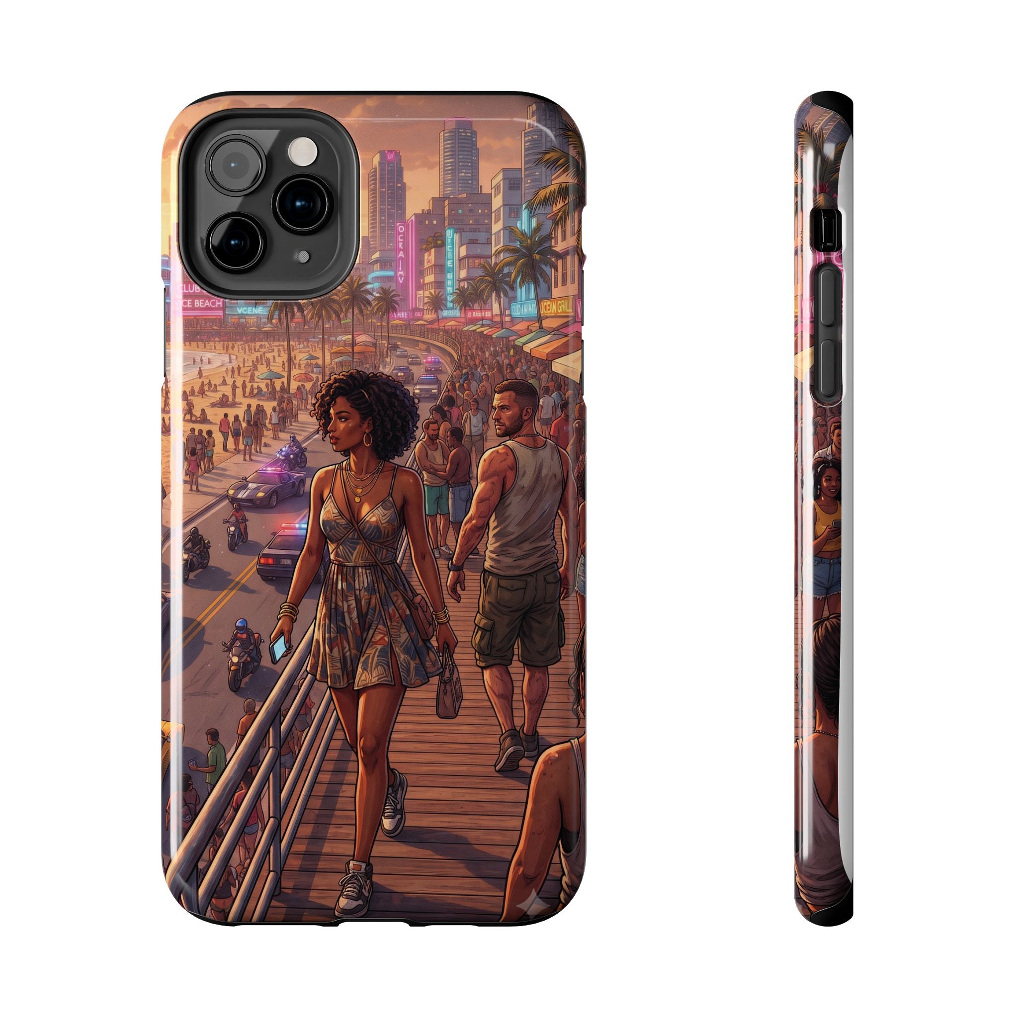 Phone Case SUN — Retro Sunset Miami Vibes with Palm Trees & Classic Car