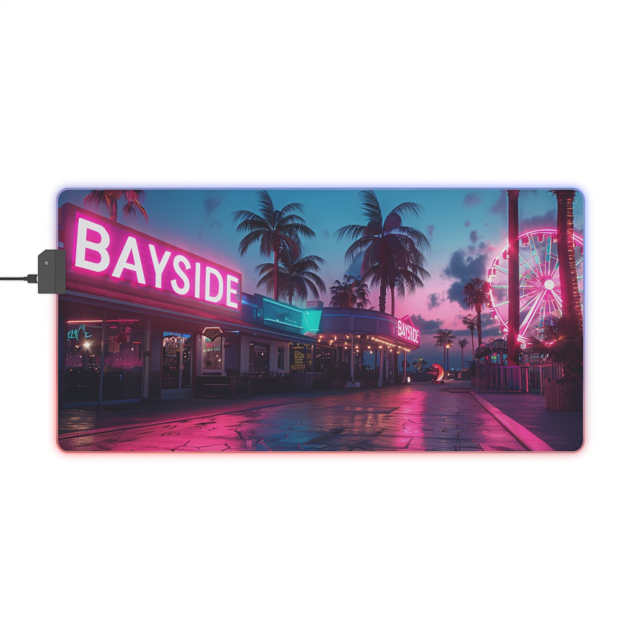 Bayside Neon LED Gaming Mouse Pad — Extended RGB Desk Mat