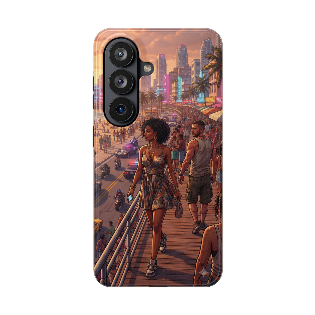 Phone Case SUN — Retro Sunset Miami Vibes with Palm Trees & Classic Car