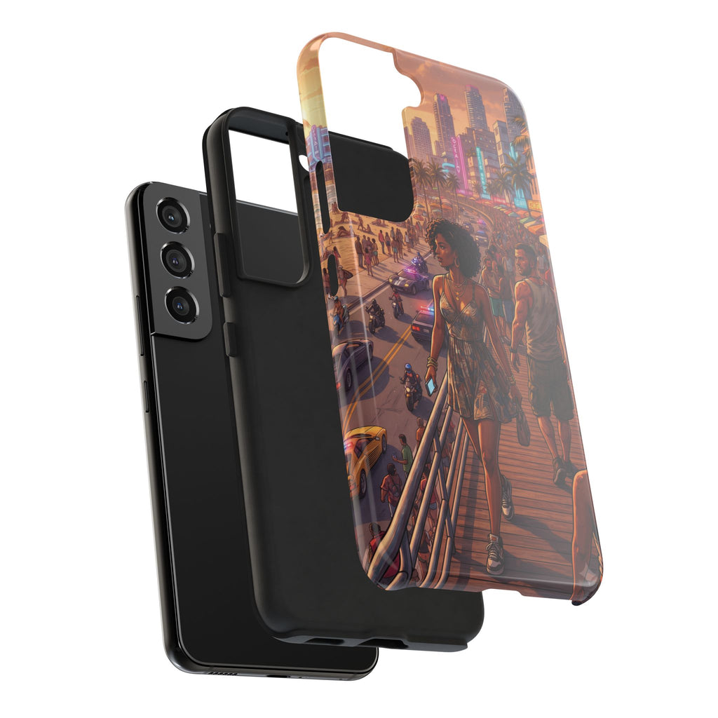 Phone Case SUN — Retro Sunset Miami Vibes with Palm Trees & Classic Car