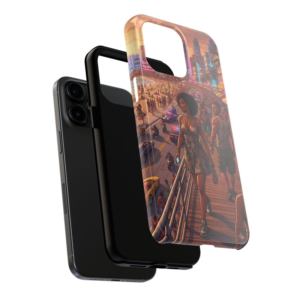 Phone Case SUN — Retro Sunset Miami Vibes with Palm Trees & Classic Car