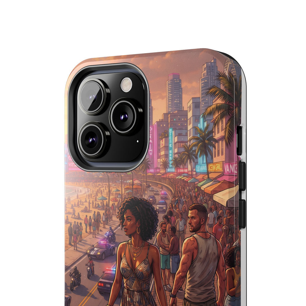 Phone Case SUN — Retro Sunset Miami Vibes with Palm Trees & Classic Car