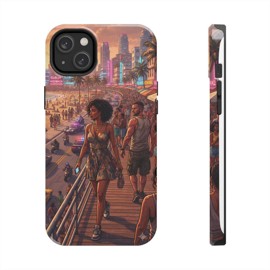 Phone Case SUN — Retro Sunset Miami Vibes with Palm Trees & Classic Car