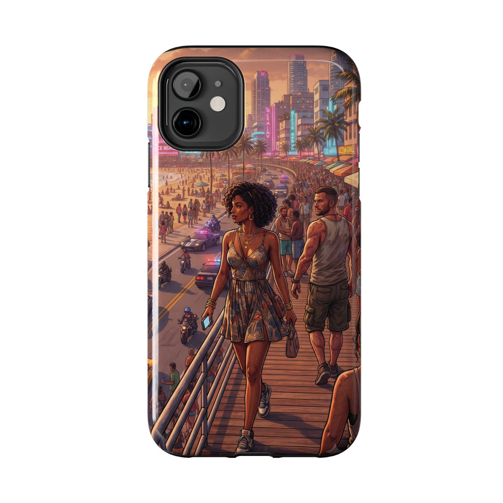 Phone Case SUN — Retro Sunset Miami Vibes with Palm Trees & Classic Car