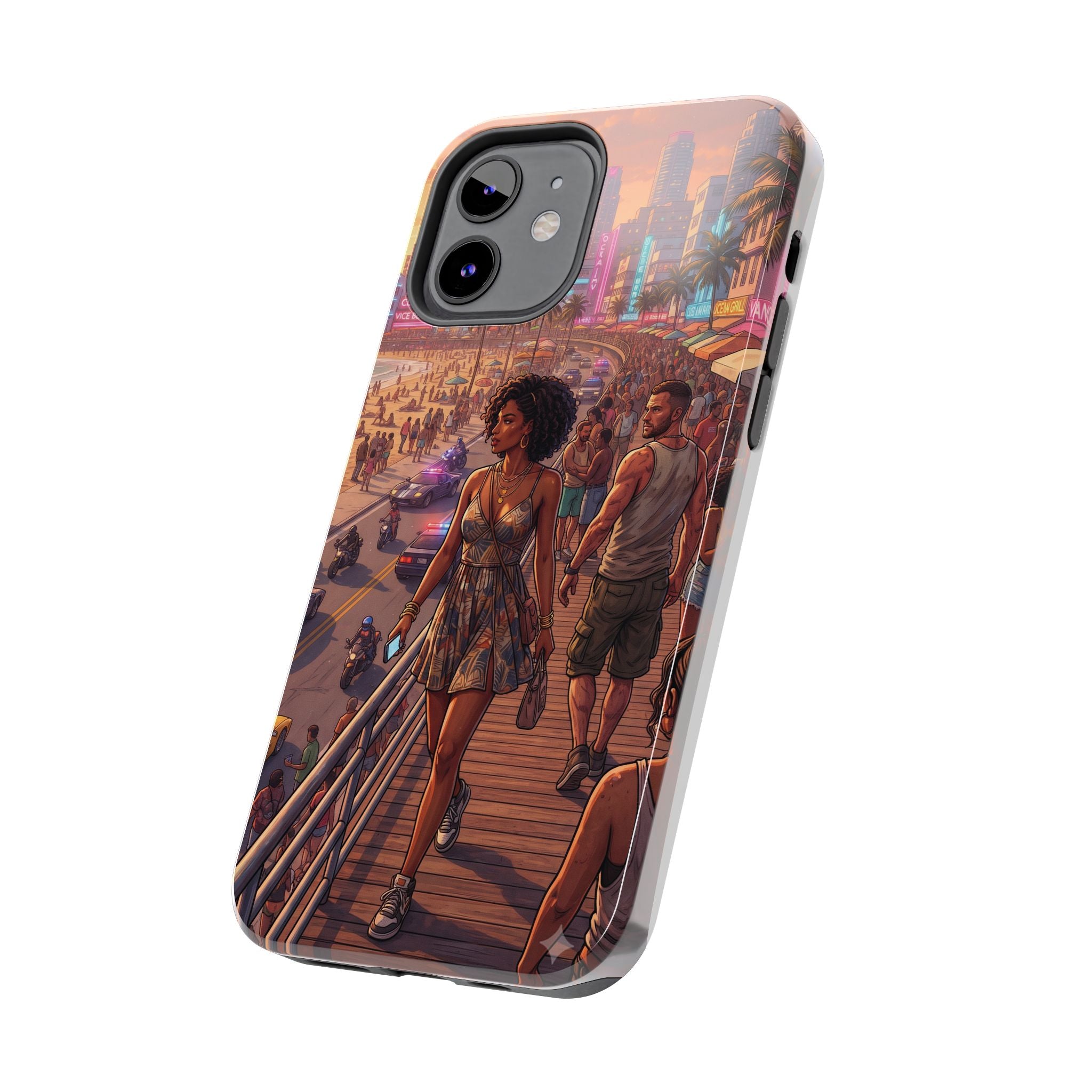Phone Case SUN — Retro Sunset Miami Vibes with Palm Trees & Classic Car