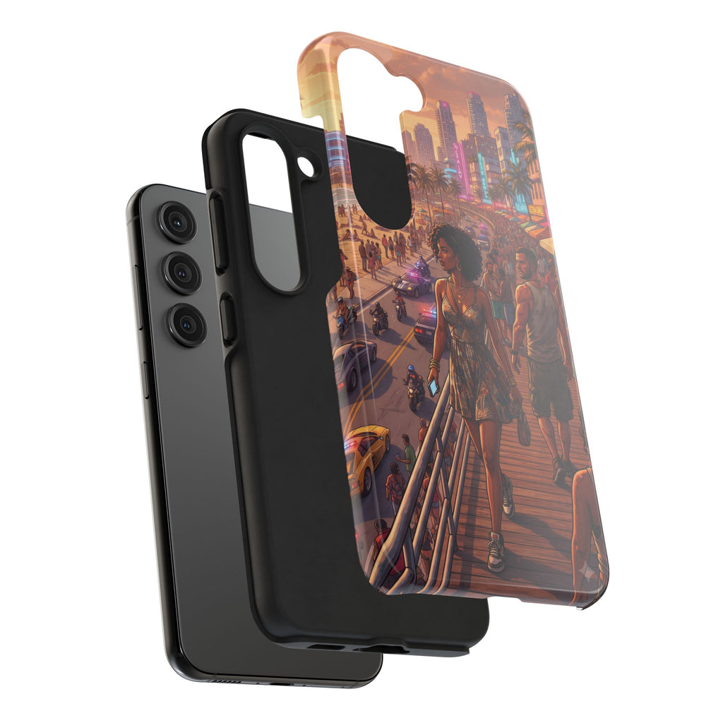 Phone Case SUN — Retro Sunset Miami Vibes with Palm Trees & Classic Car