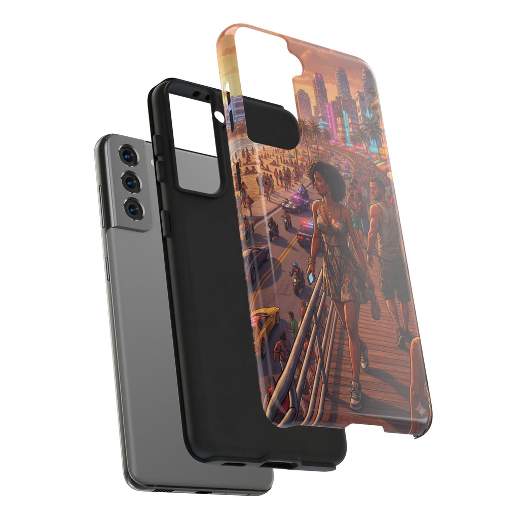 Phone Case SUN — Retro Sunset Miami Vibes with Palm Trees & Classic Car