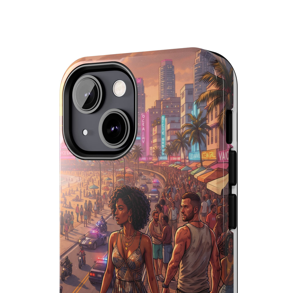 Phone Case SUN — Retro Sunset Miami Vibes with Palm Trees & Classic Car
