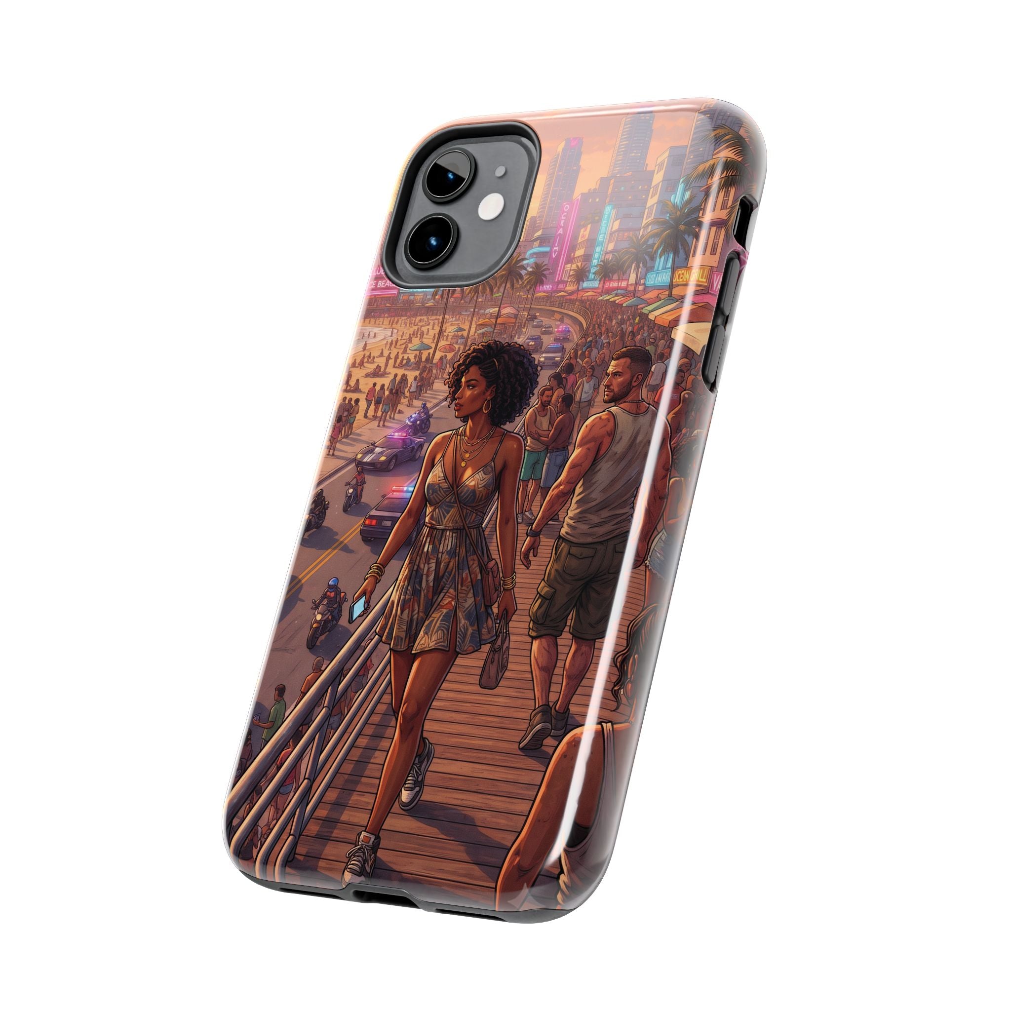 Phone Case SUN — Retro Sunset Miami Vibes with Palm Trees & Classic Car