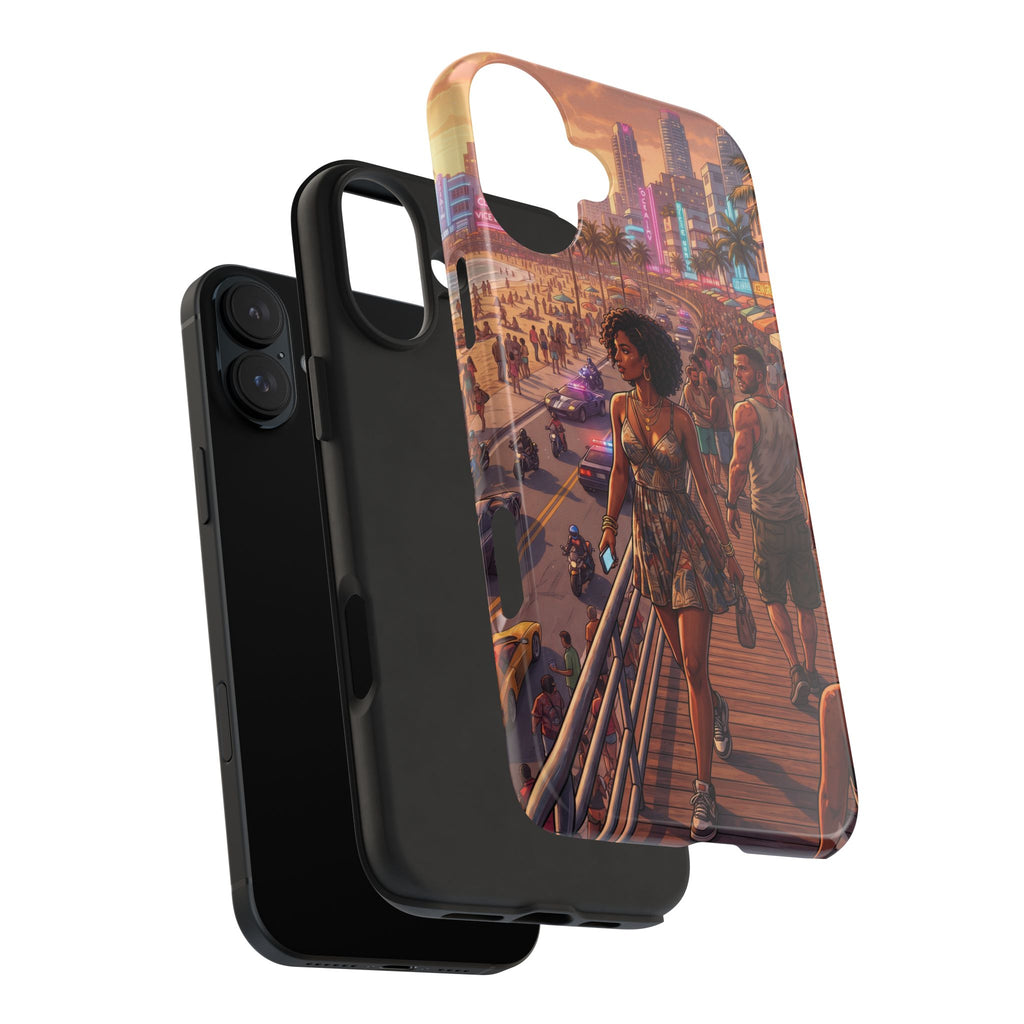 Phone Case SUN — Retro Sunset Miami Vibes with Palm Trees & Classic Car