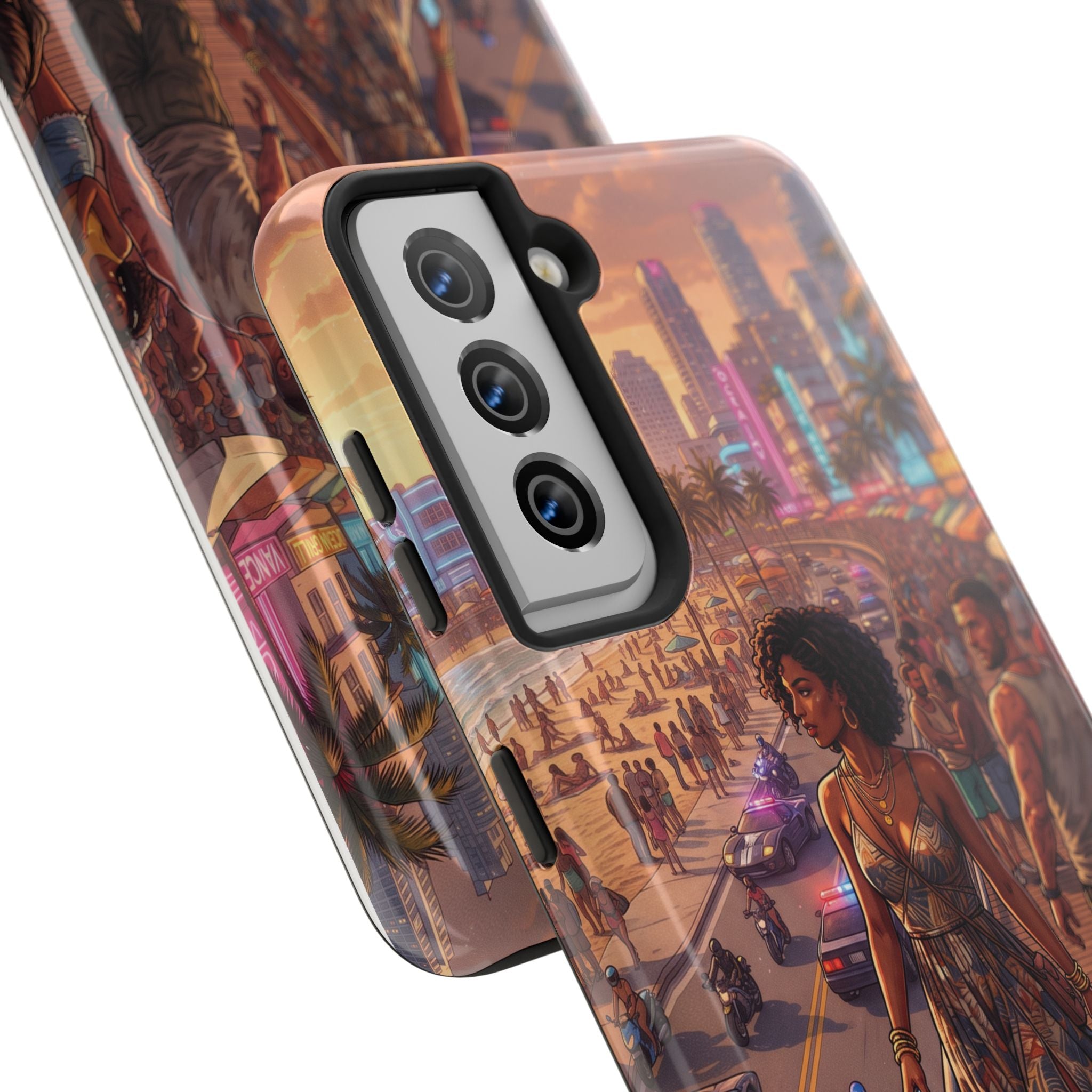 Phone Case SUN — Retro Sunset Miami Vibes with Palm Trees & Classic Car