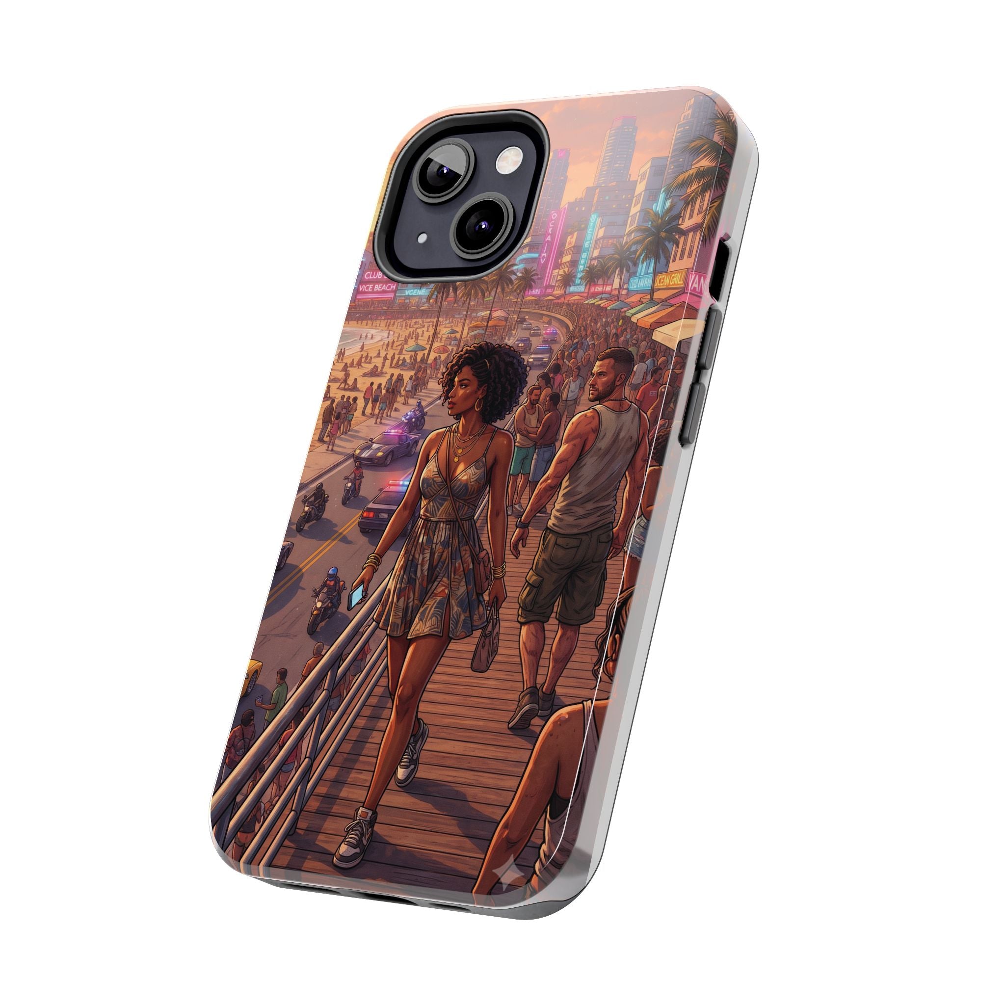 Phone Case SUN — Retro Sunset Miami Vibes with Palm Trees & Classic Car