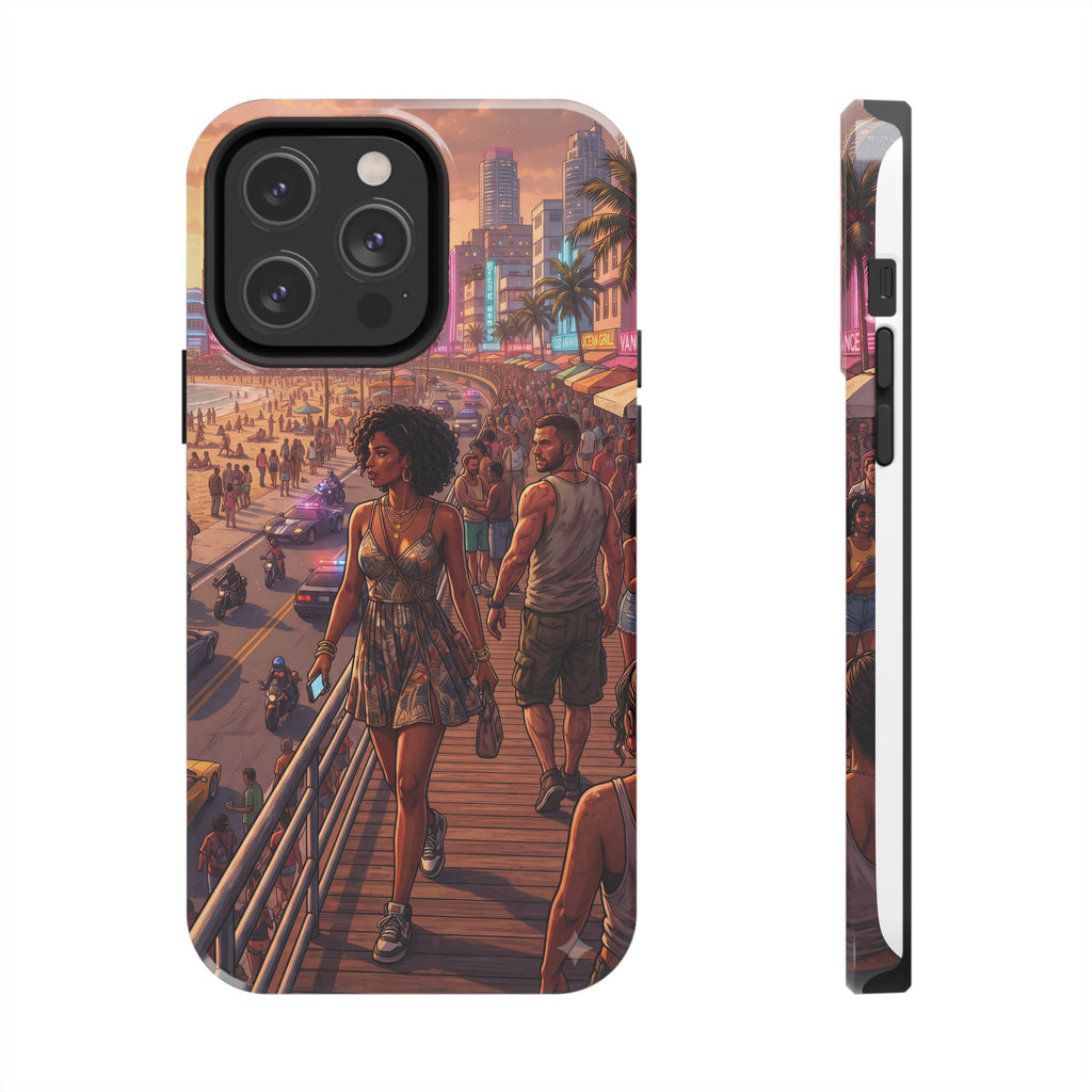 Phone Case SUN — Retro Sunset Miami Vibes with Palm Trees & Classic Car