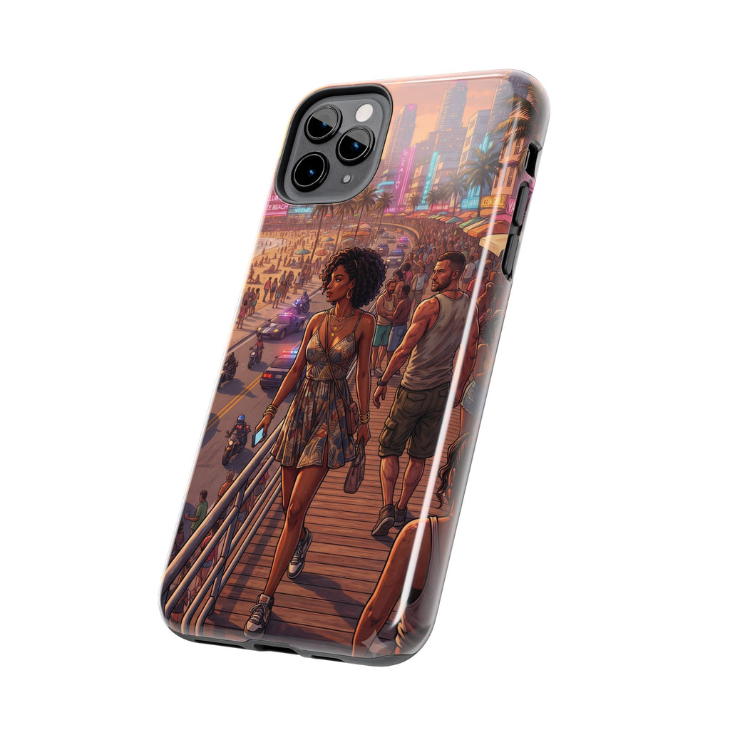 Phone Case SUN — Retro Sunset Miami Vibes with Palm Trees & Classic Car