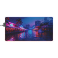Retro Neon City LED Gaming Mouse Pad — Extended RGB Desk Mat