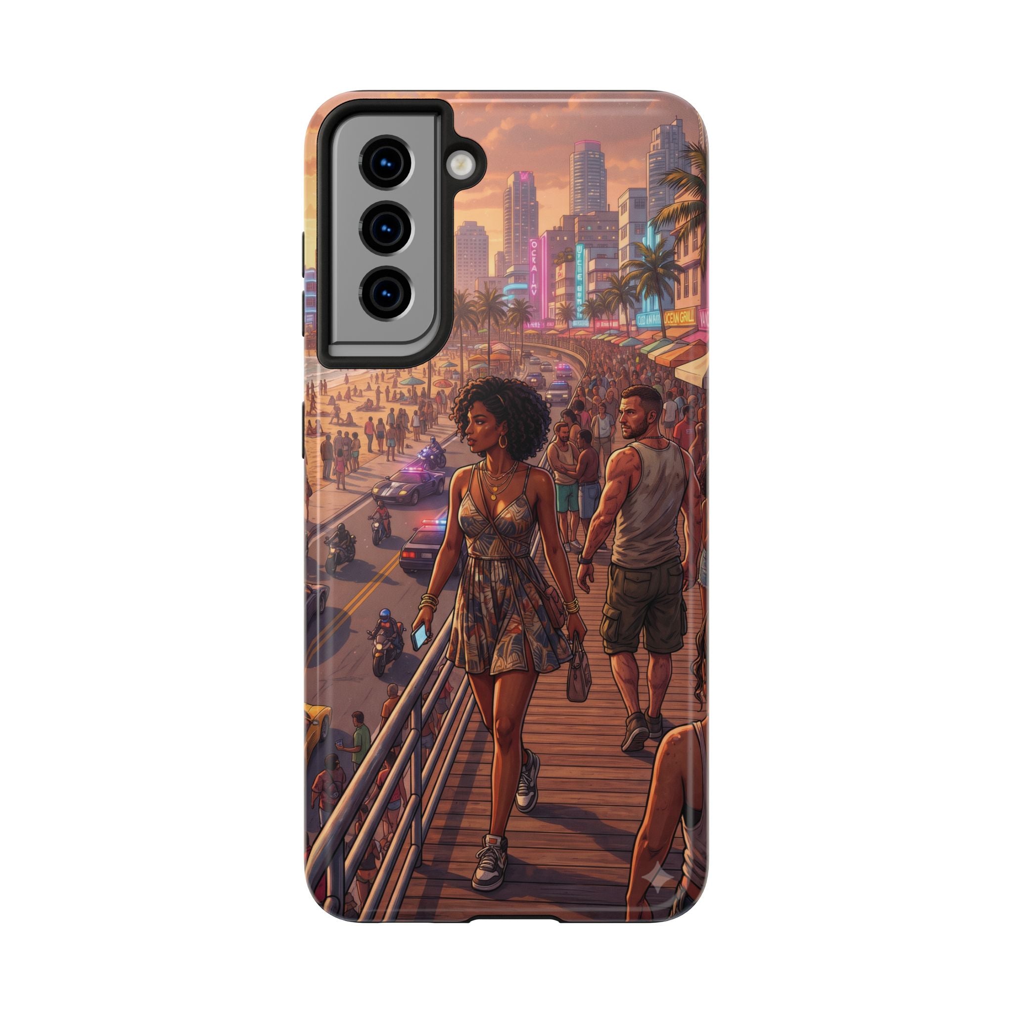 Phone Case SUN — Retro Sunset Miami Vibes with Palm Trees & Classic Car