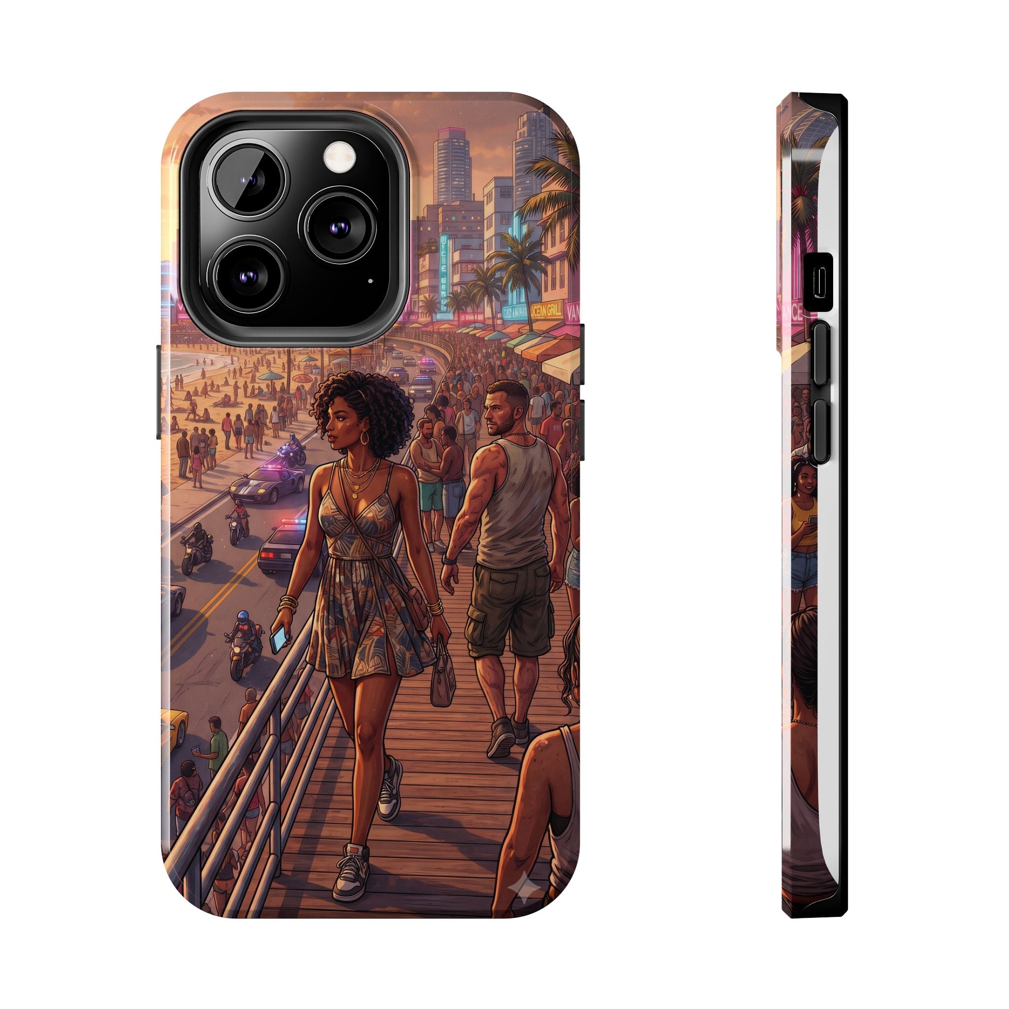 Phone Case SUN — Retro Sunset Miami Vibes with Palm Trees & Classic Car