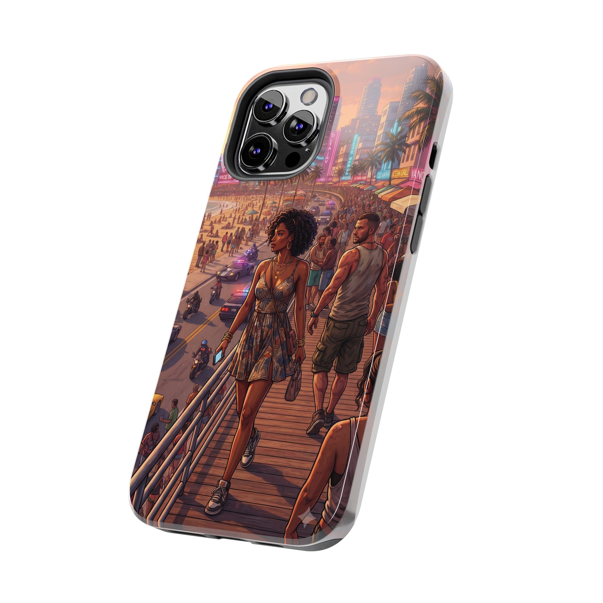 Phone Case SUN — Retro Sunset Miami Vibes with Palm Trees & Classic Car