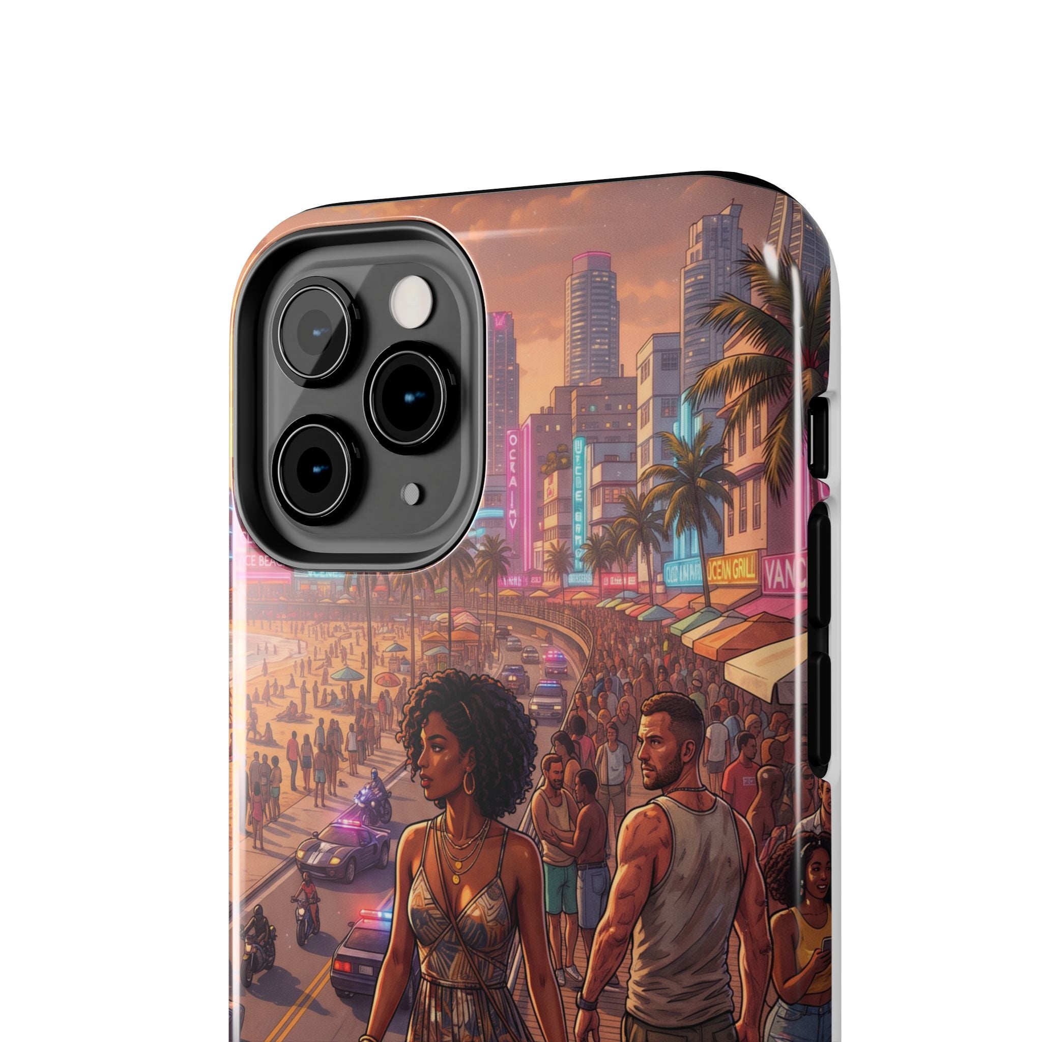 Phone Case SUN — Retro Sunset Miami Vibes with Palm Trees & Classic Car