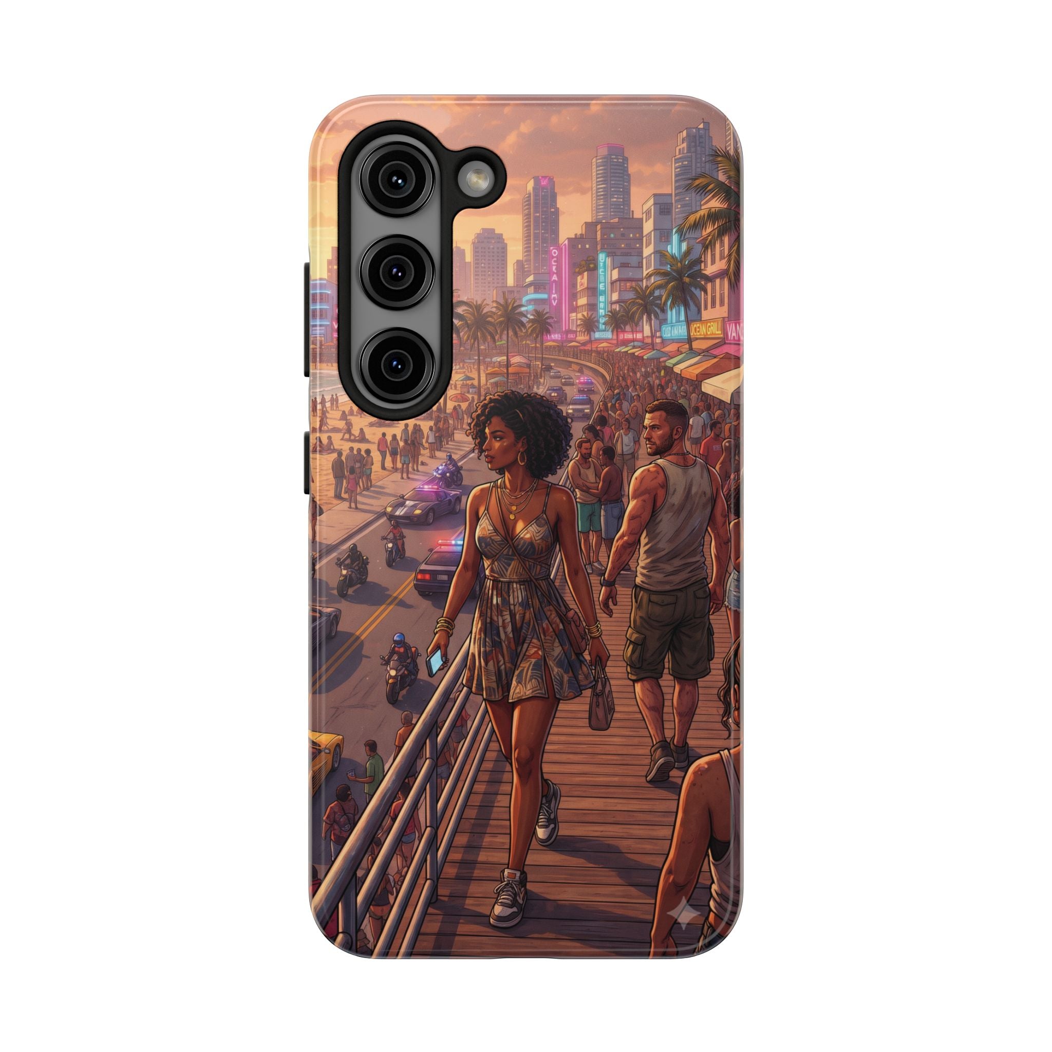 Phone Case SUN — Retro Sunset Miami Vibes with Palm Trees & Classic Car