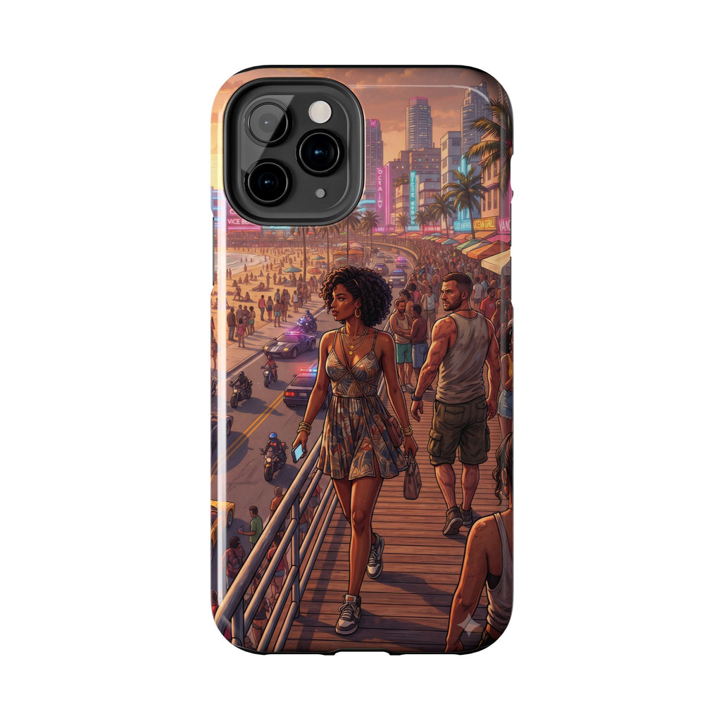 Phone Case SUN — Retro Sunset Miami Vibes with Palm Trees & Classic Car