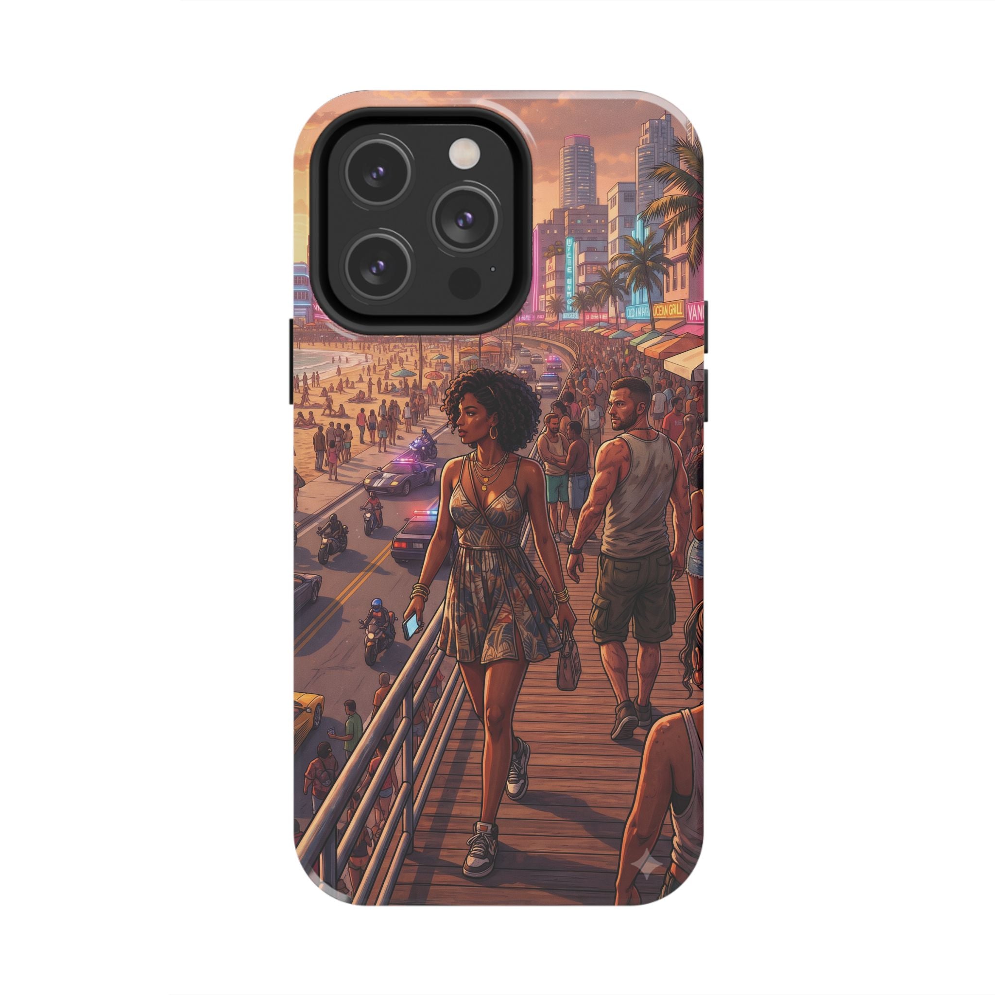 Phone Case SUN — Retro Sunset Miami Vibes with Palm Trees & Classic Car
