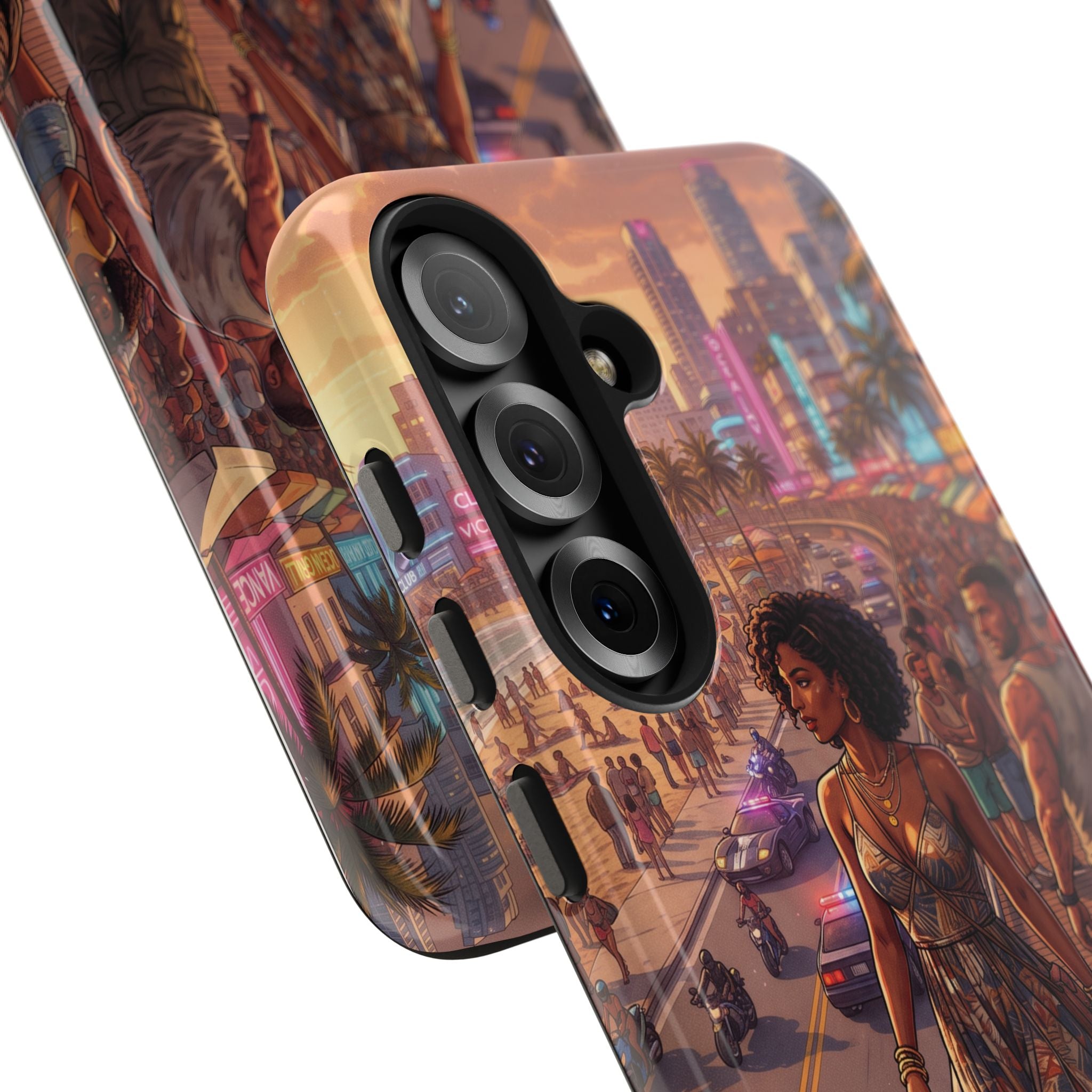 Phone Case SUN — Retro Sunset Miami Vibes with Palm Trees & Classic Car