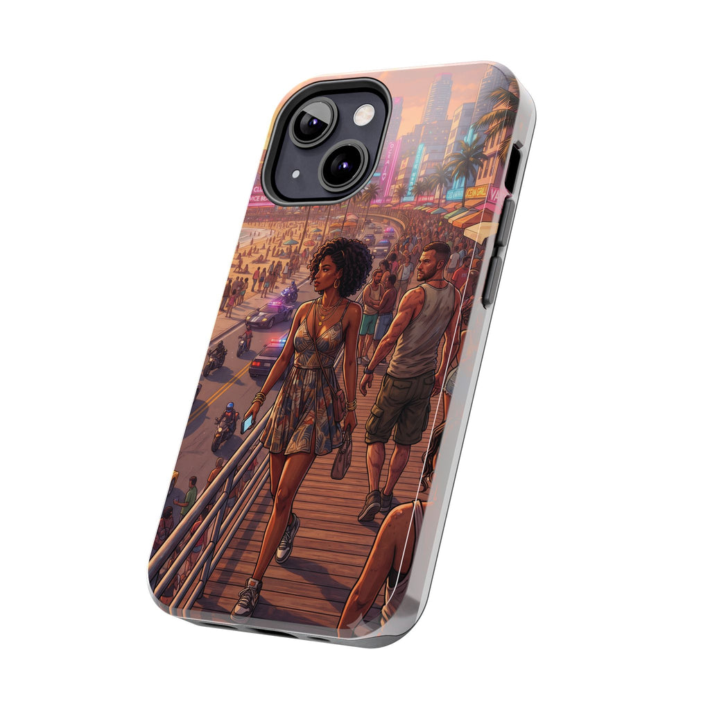 Phone Case SUN — Retro Sunset Miami Vibes with Palm Trees & Classic Car